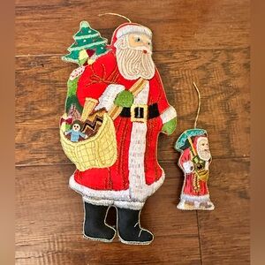 Old World Santa Embroidered Vintage Christmas Ornaments